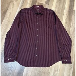 Bugatchi Uomo Button Down Shirt Mens XL Striped Long Sleeve Cotton Shaped Fit‎